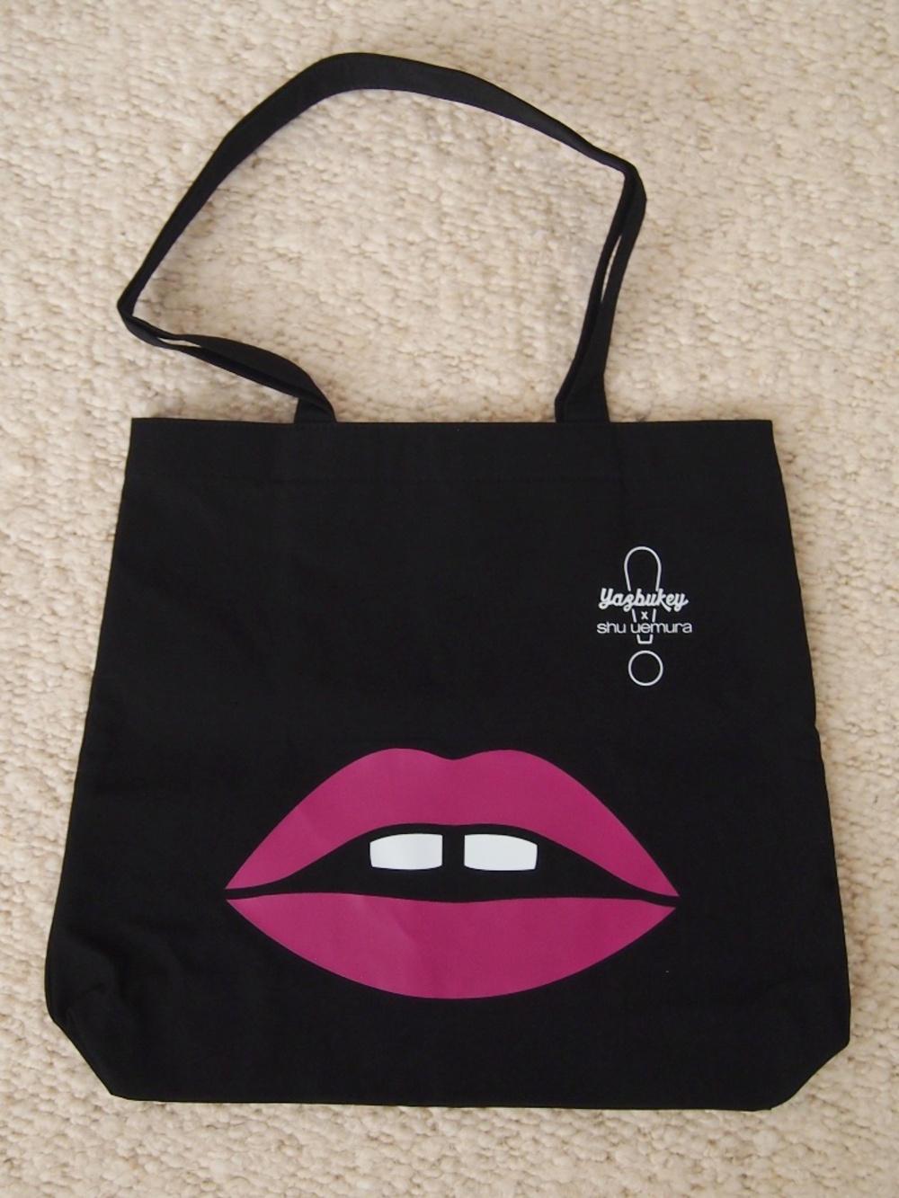 Black canvas tote bag
